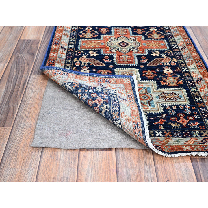 2'0" x 5'10" New Hand Knotted Blue Wool Runner Oriental Rug - MOA102151