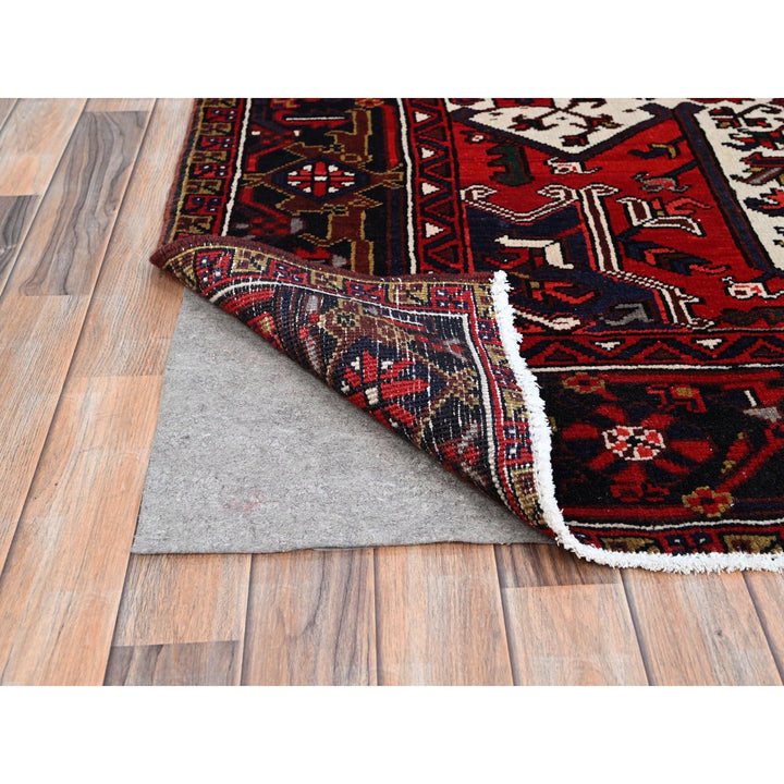8'4" x 10'7" Vintage Hand Knotted Red Wool Rectangle Oriental Rug - MOA102158