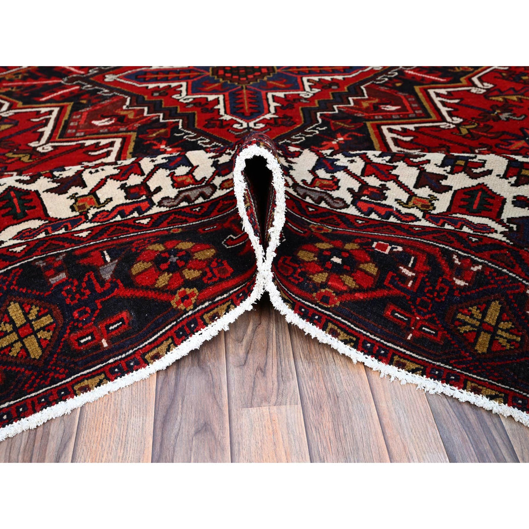 8'4" x 10'7" Vintage Hand Knotted Red Wool Rectangle Oriental Rug - MOA102158