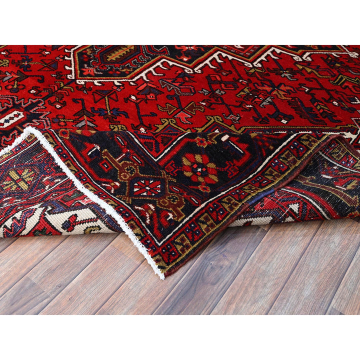 8'4" x 10'7" Vintage Hand Knotted Red Wool Rectangle Oriental Rug - MOA102158
