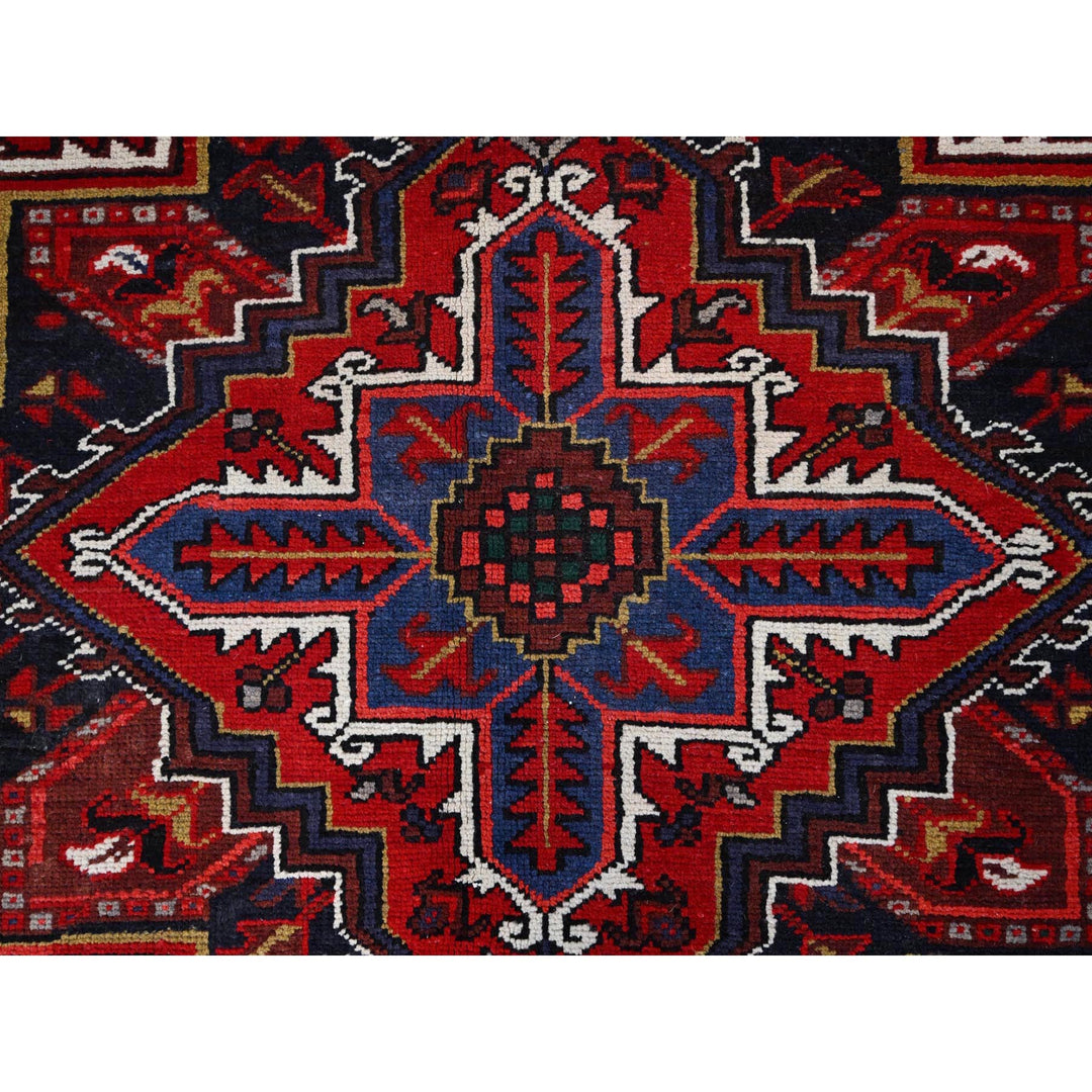 8'4" x 10'7" Vintage Hand Knotted Red Wool Rectangle Oriental Rug - MOA102158