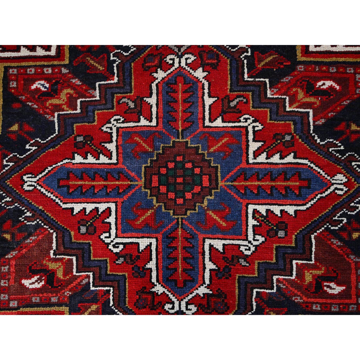 8'4" x 10'7" Vintage Hand Knotted Red Wool Rectangle Oriental Rug - MOA102158