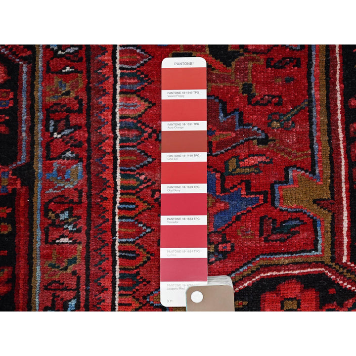 9'8" x 12'3" Vintage Hand Knotted Red Wool Rectangle Oriental Rug - MOA102166