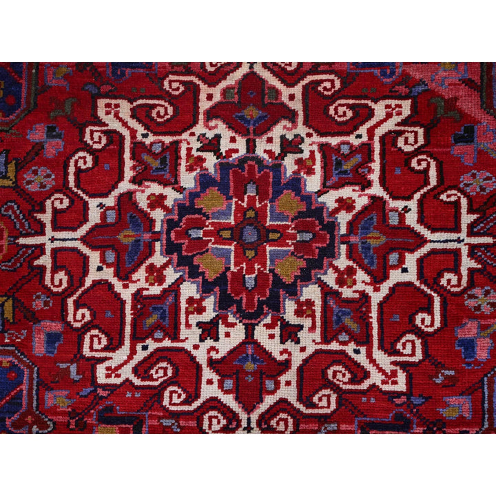 9'8" x 12'7" Vintage Hand Knotted Red Wool Rectangle Oriental Rug - MOA102170