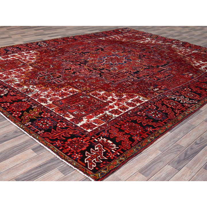 9'11" x 12'8" Vintage Hand Knotted Red Wool Rectangle Oriental Rug - MOA102180