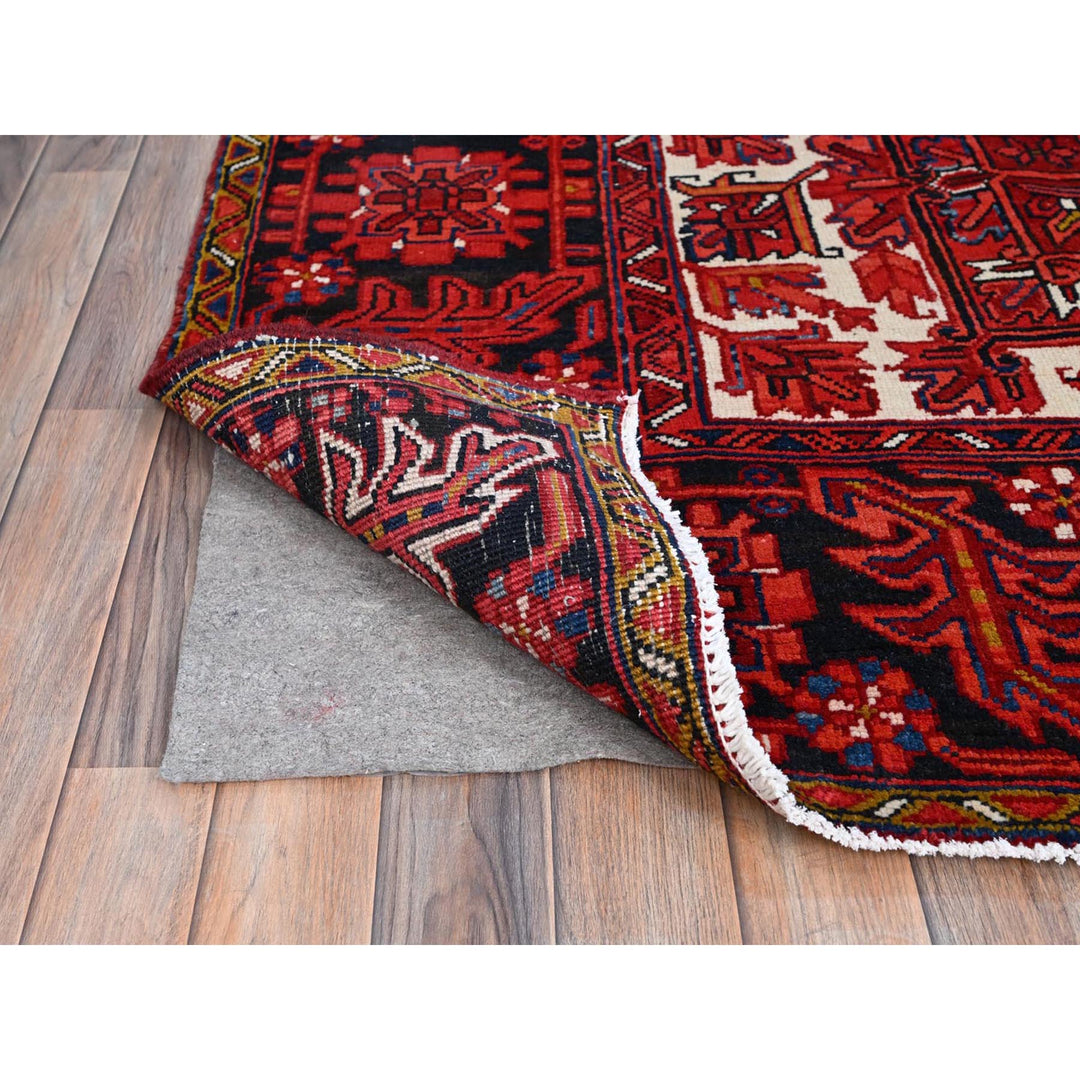 9'11" x 12'8" Vintage Hand Knotted Red Wool Rectangle Oriental Rug - MOA102180