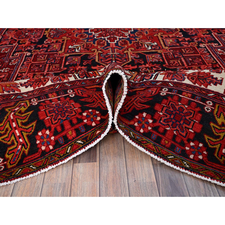 9'11" x 12'8" Vintage Hand Knotted Red Wool Rectangle Oriental Rug - MOA102180