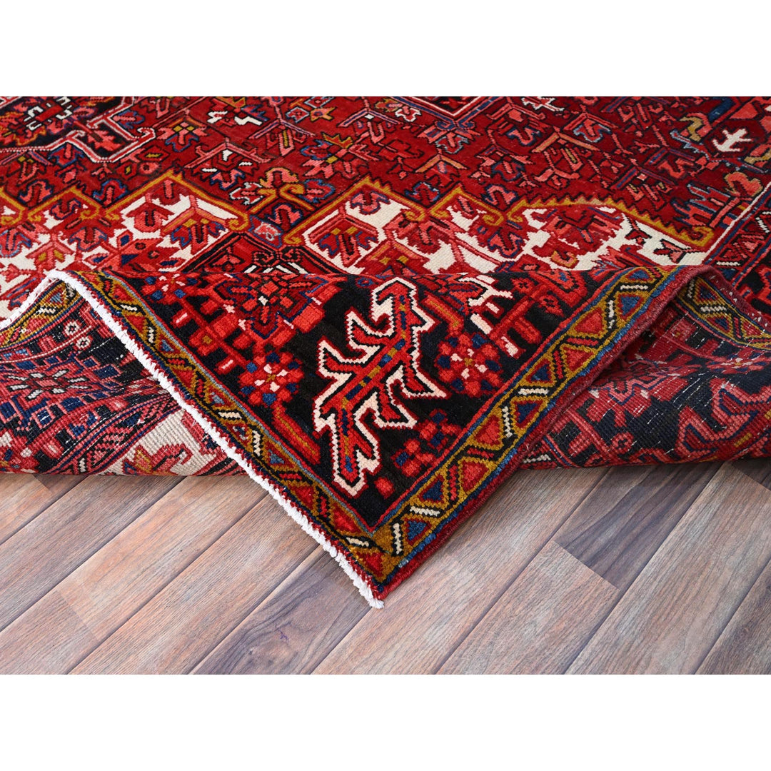 9'11" x 12'8" Vintage Hand Knotted Red Wool Rectangle Oriental Rug - MOA102180