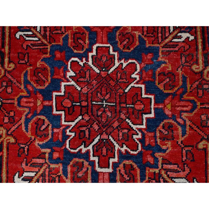 9'11" x 12'8" Vintage Hand Knotted Red Wool Rectangle Oriental Rug - MOA102180