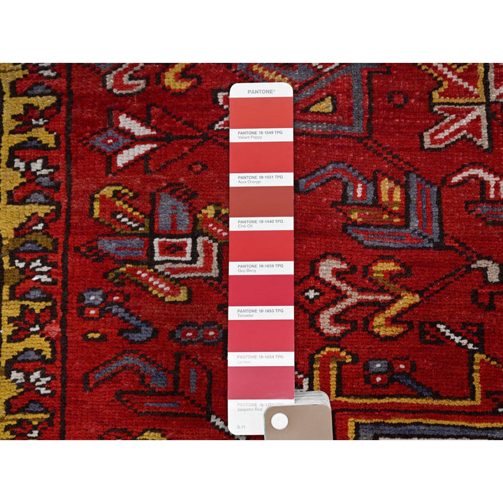10'2" x 13'8" Vintage Hand Knotted Red Wool Rectangle Oriental Rug - MOA102181