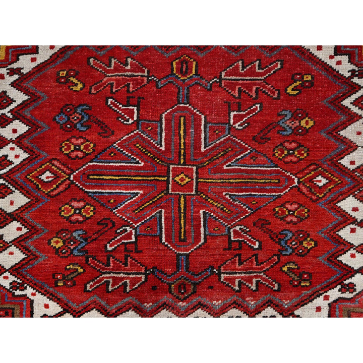 10'2" x 13'8" Vintage Hand Knotted Red Wool Rectangle Oriental Rug - MOA102181
