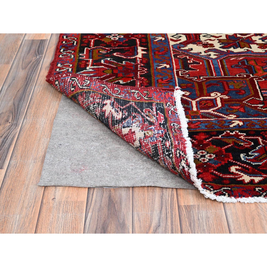 8'9" x 10'10" Vintage Hand Knotted Red Wool Rectangle Oriental Rug - MOA102184