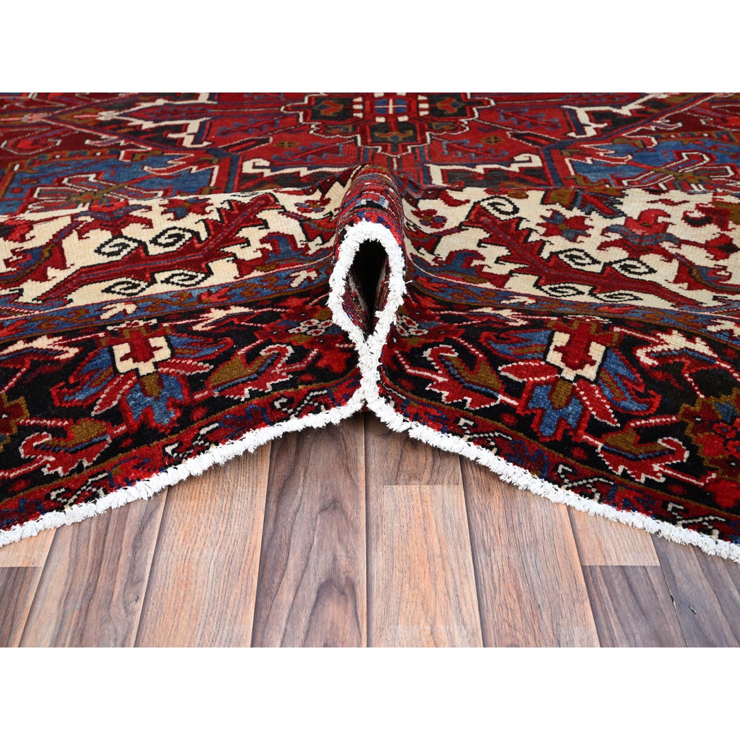 8'9" x 10'10" Vintage Hand Knotted Red Wool Rectangle Oriental Rug - MOA102184