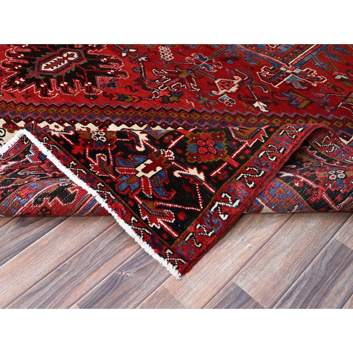 8'9" x 10'10" Vintage Hand Knotted Red Wool Rectangle Oriental Rug - MOA102184