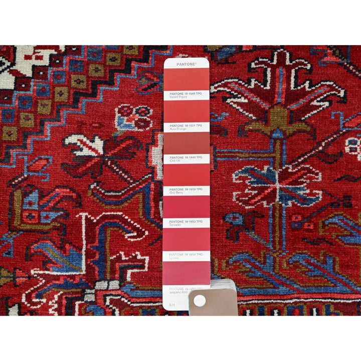 8'9" x 10'10" Vintage Hand Knotted Red Wool Rectangle Oriental Rug - MOA102184