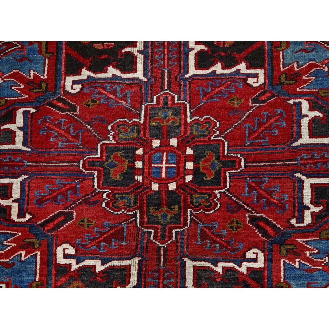 8'9" x 10'10" Vintage Hand Knotted Red Wool Rectangle Oriental Rug - MOA102184