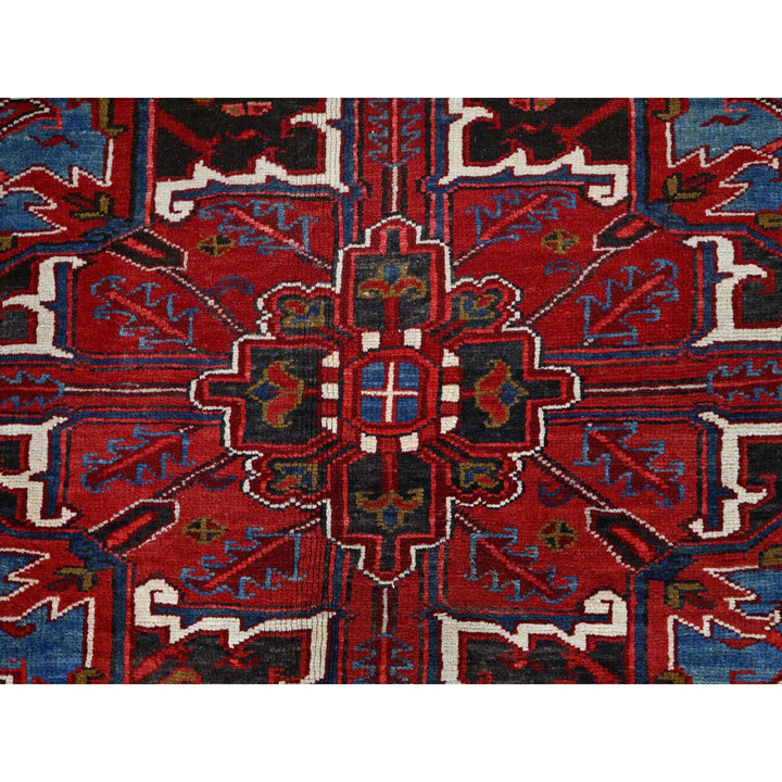8'9" x 10'10" Vintage Hand Knotted Red Wool Rectangle Oriental Rug - MOA102184