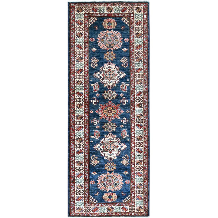 2'6" x 6'8" New Hand Knotted Blue Wool Runner Oriental Rug - MOA102188