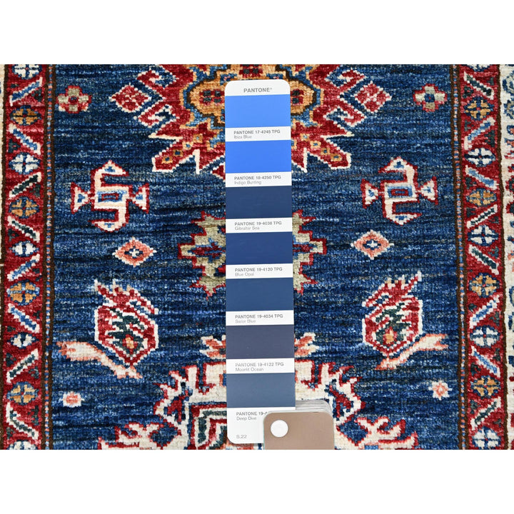 2'6" x 6'8" New Hand Knotted Blue Wool Runner Oriental Rug - MOA102188