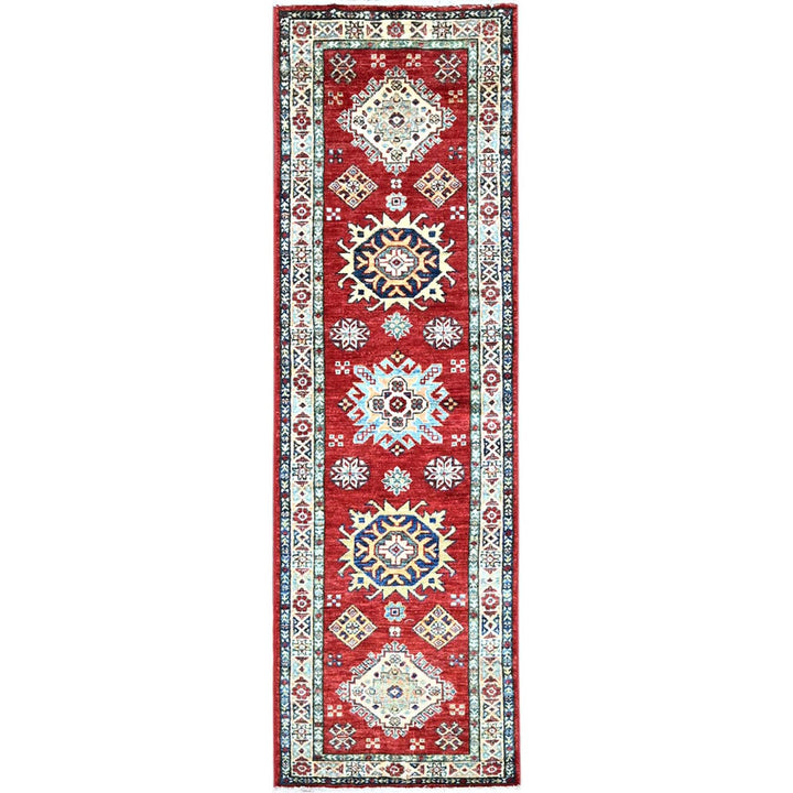 1'11" x 6'1" New Hand Knotted Red Wool Runner Oriental Rug - MOA102191