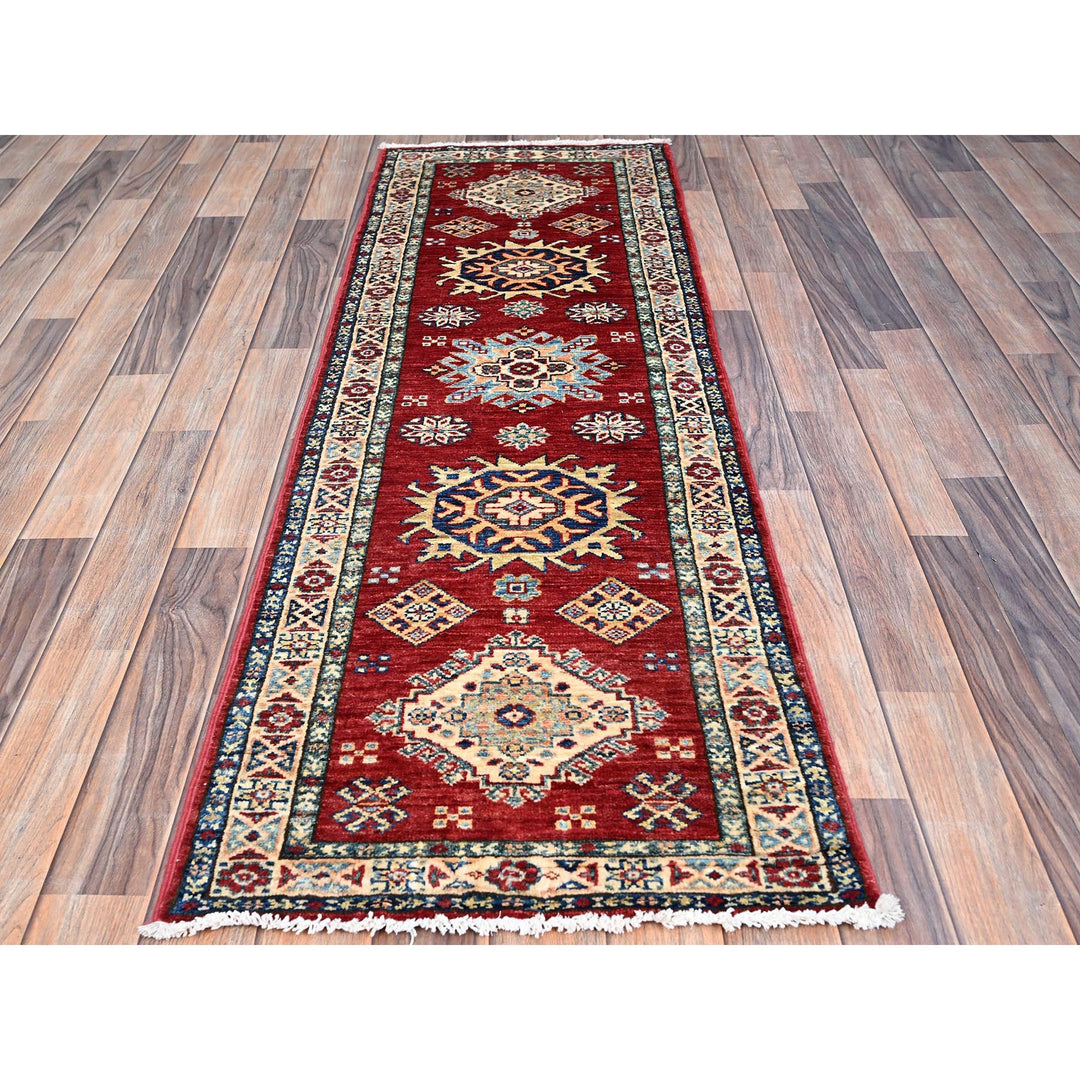 1'11" x 6'1" New Hand Knotted Red Wool Runner Oriental Rug - MOA102191