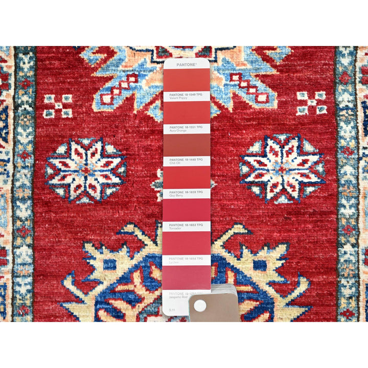 1'11" x 6'1" New Hand Knotted Red Wool Runner Oriental Rug - MOA102191