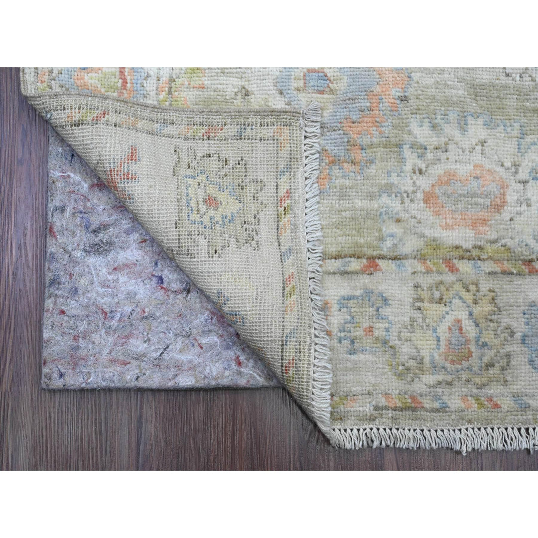 3'0" x 19'10" New Hand Knotted Green Wool Runner Oriental Rug - MOA10220031