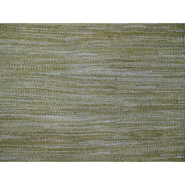8'8" x 12'0" New Hand Woven Green Wool Rectangle Oriental Rug - MOA10220097
