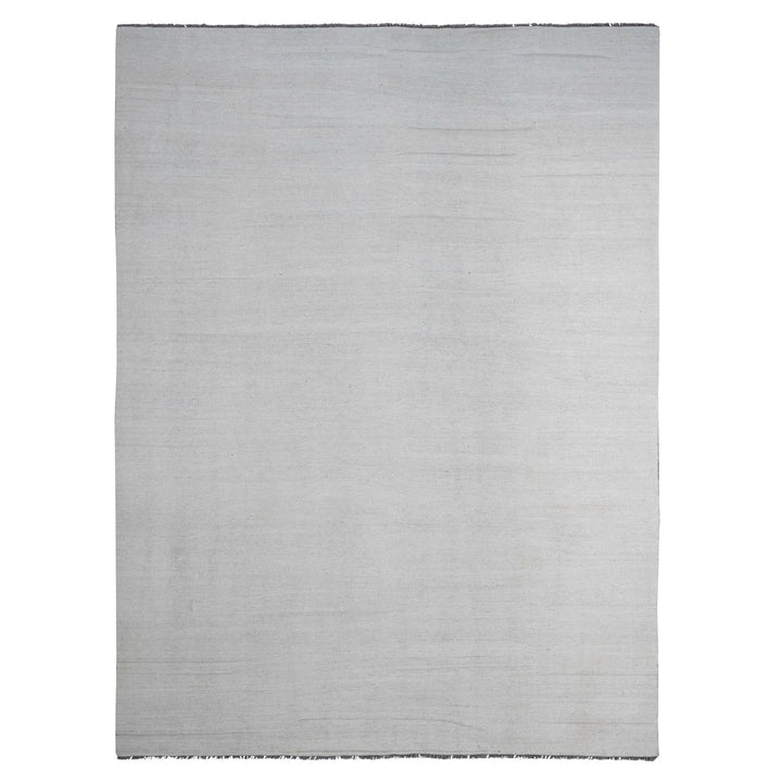 9'0" x 12'0" New Hand Woven Ivory Wool Rectangle Oriental Rug - MOA10220099