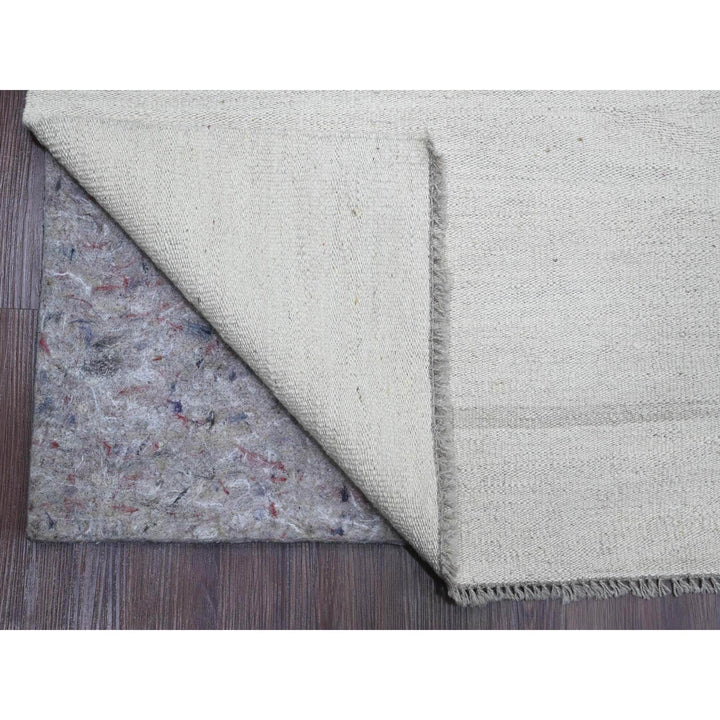 9'0" x 12'0" New Hand Woven Ivory Wool Rectangle Oriental Rug - MOA10220099