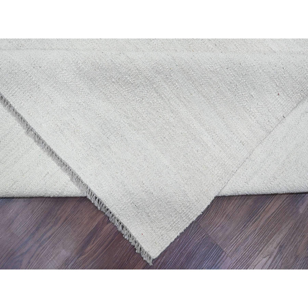 9'0" x 12'0" New Hand Woven Ivory Wool Rectangle Oriental Rug - MOA10220099