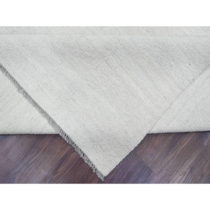 9'0" x 12'0" New Hand Woven Ivory Wool Rectangle Oriental Rug - MOA10220099