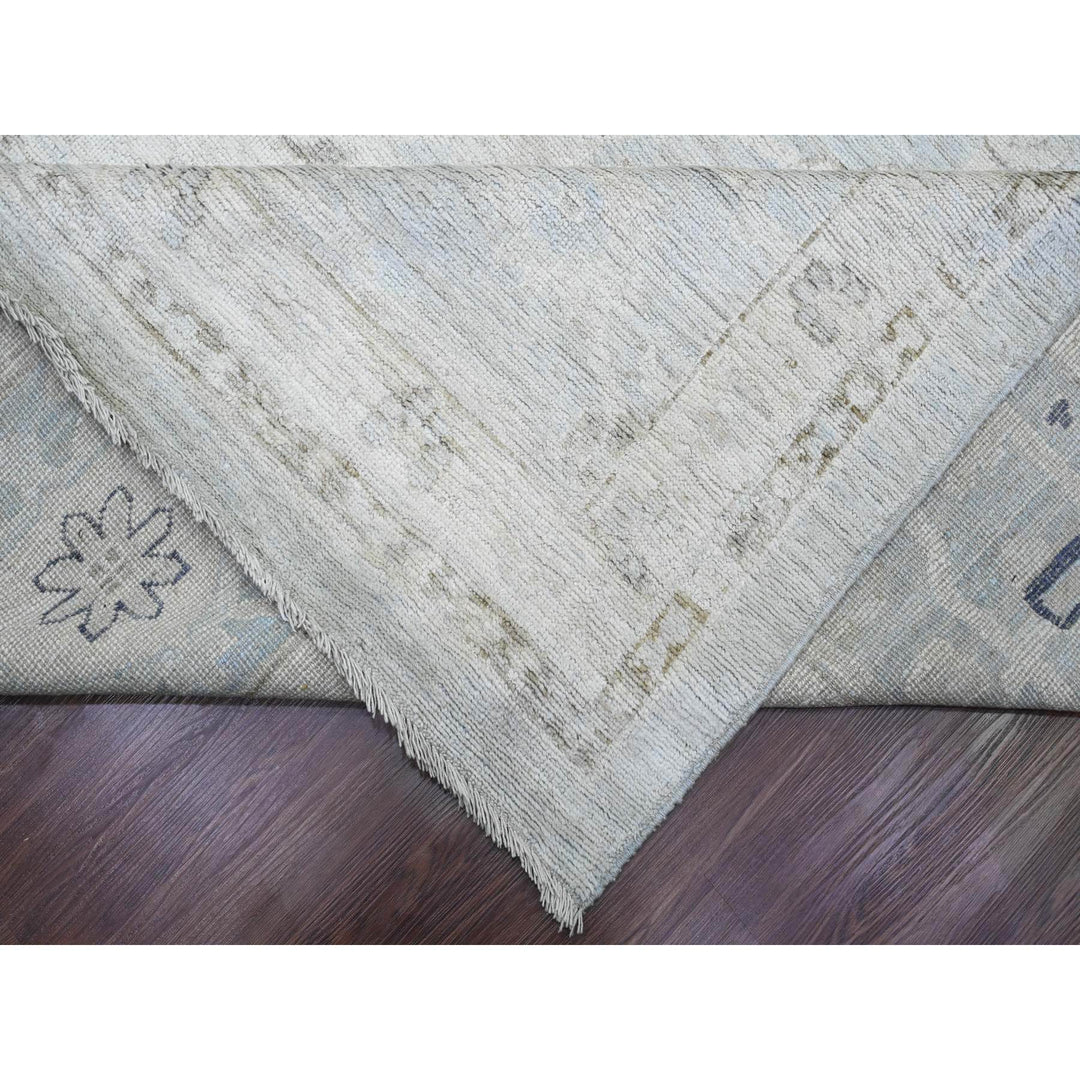 13'11" x 19'3" New Hand Knotted Blue Wool Rectangle Oriental Rug - MOA10220182