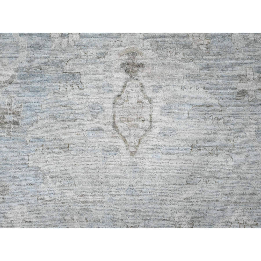 13'11" x 19'3" New Hand Knotted Blue Wool Rectangle Oriental Rug - MOA10220182