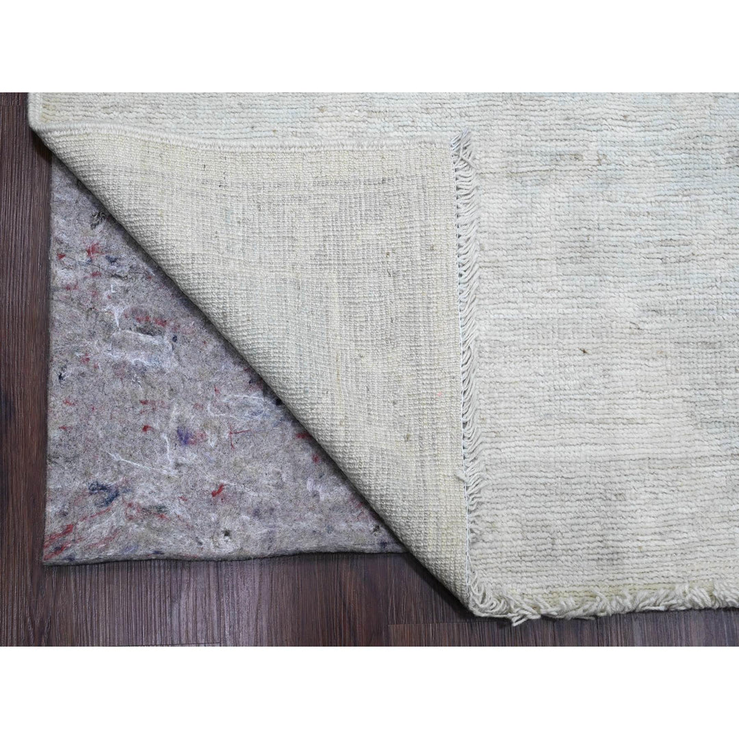 9'10" x 13'3" New Hand Knotted Ivory Wool Rectangle Oriental Rug - MOA10220191