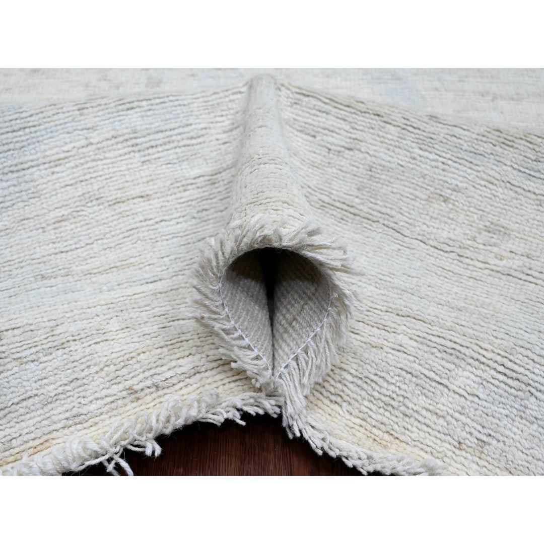 9'10" x 13'3" New Hand Knotted Ivory Wool Rectangle Oriental Rug - MOA10220191