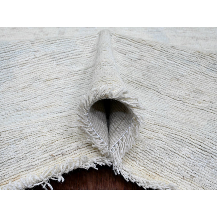 9'10" x 13'3" New Hand Knotted Ivory Wool Rectangle Oriental Rug - MOA10220191