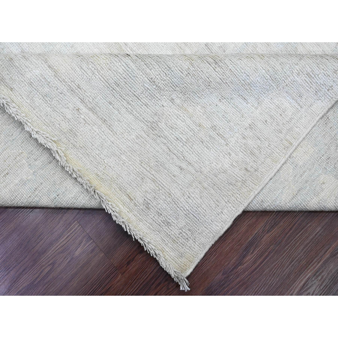 9'10" x 13'3" New Hand Knotted Ivory Wool Rectangle Oriental Rug - MOA10220191