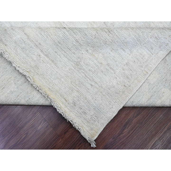 9'10" x 13'3" New Hand Knotted Ivory Wool Rectangle Oriental Rug - MOA10220191