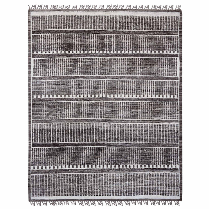 8'3" x 10'3" New Hand Knotted Brown Wool Rectangle Oriental Rug - MOA10220420
