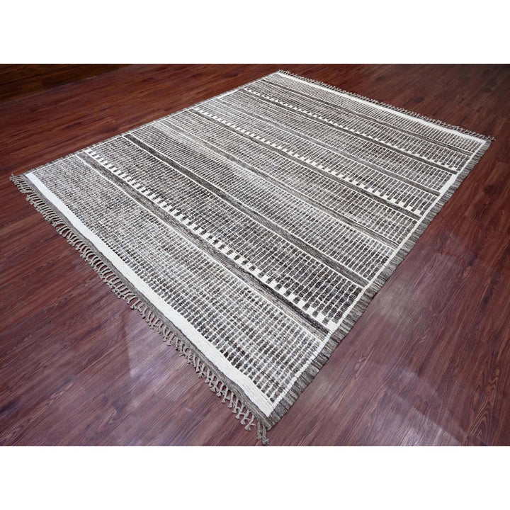 8'3" x 10'3" New Hand Knotted Brown Wool Rectangle Oriental Rug - MOA10220420