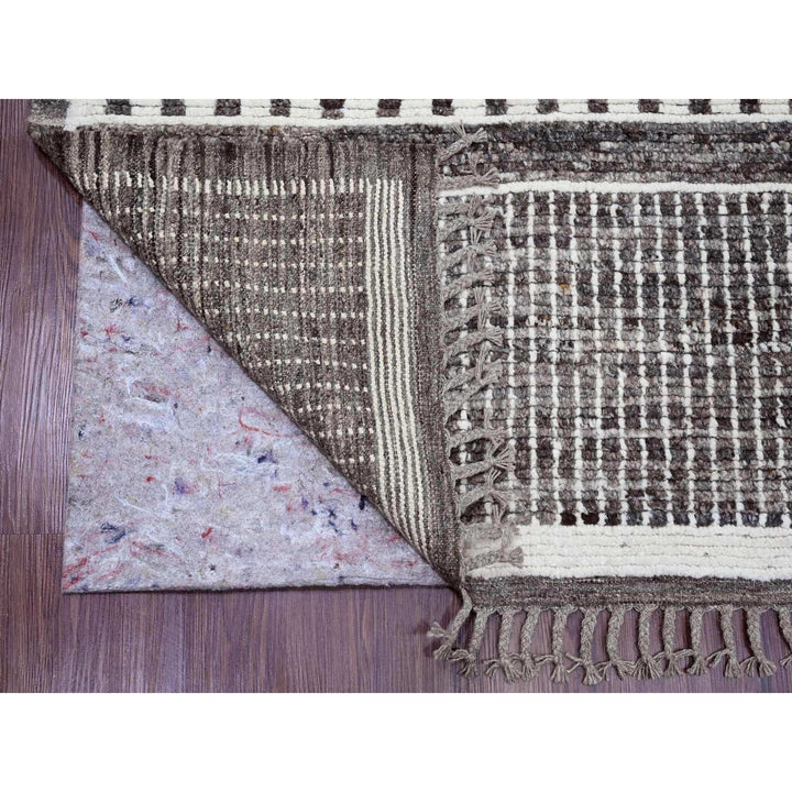8'3" x 10'3" New Hand Knotted Brown Wool Rectangle Oriental Rug - MOA10220420