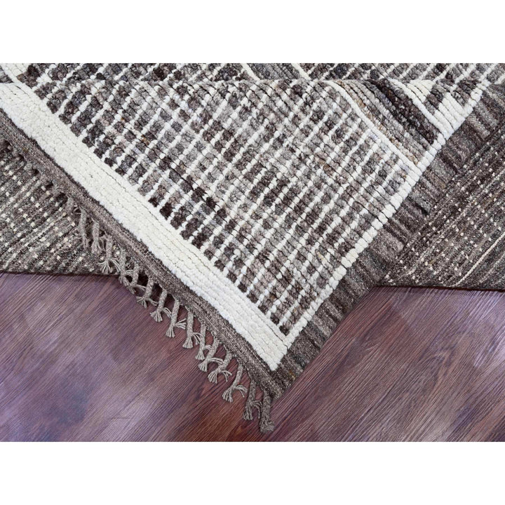 8'3" x 10'3" New Hand Knotted Brown Wool Rectangle Oriental Rug - MOA10220420