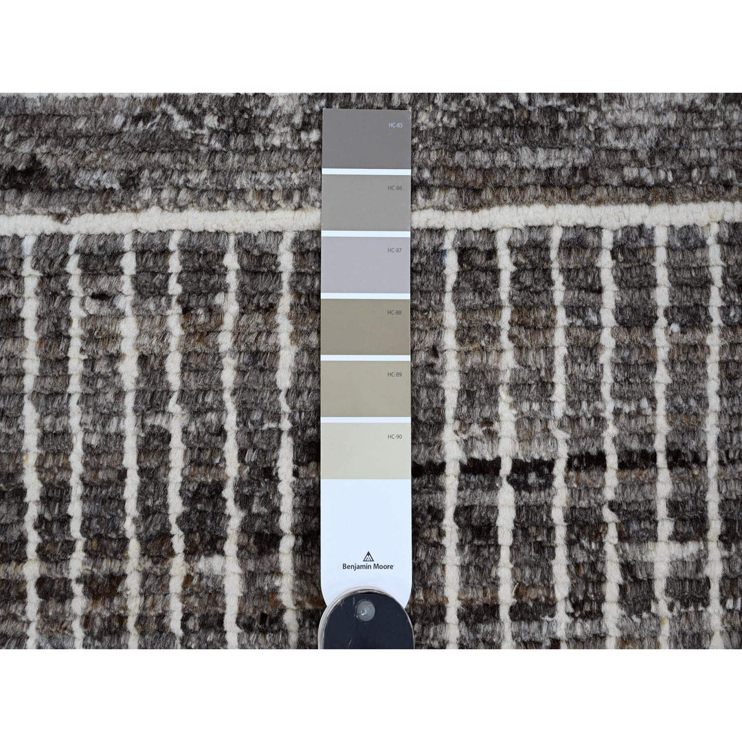 8'3" x 10'3" New Hand Knotted Brown Wool Rectangle Oriental Rug - MOA10220420