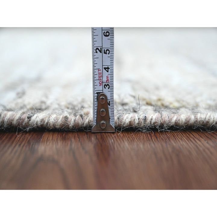 6'2" x 9'0" New Hand Knotted Grey Wool Rectangle Oriental Rug - MOA10220423