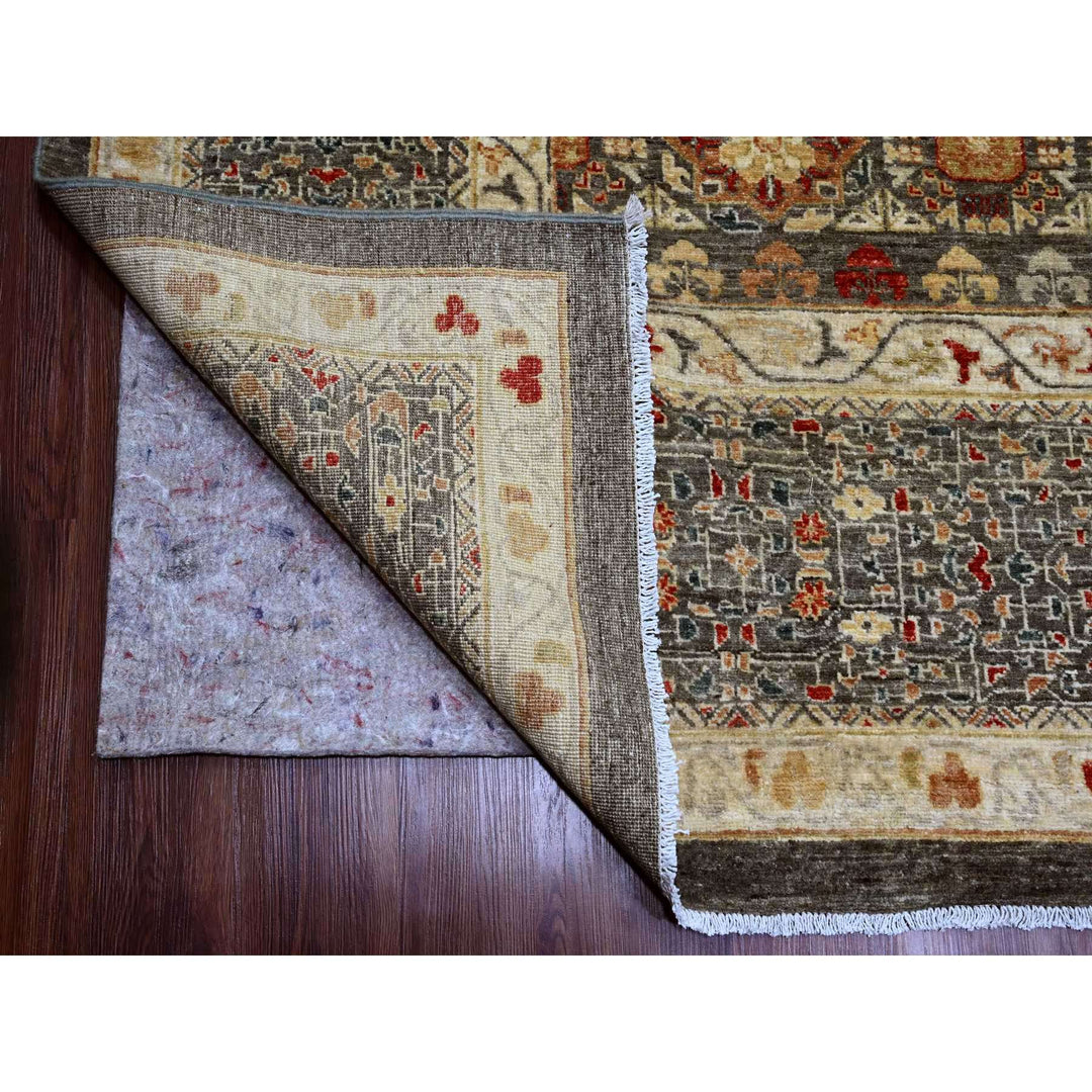 12'2" x 16'0" New Hand Knotted Brown Wool Rectangle Oriental Rug - MOA10220452