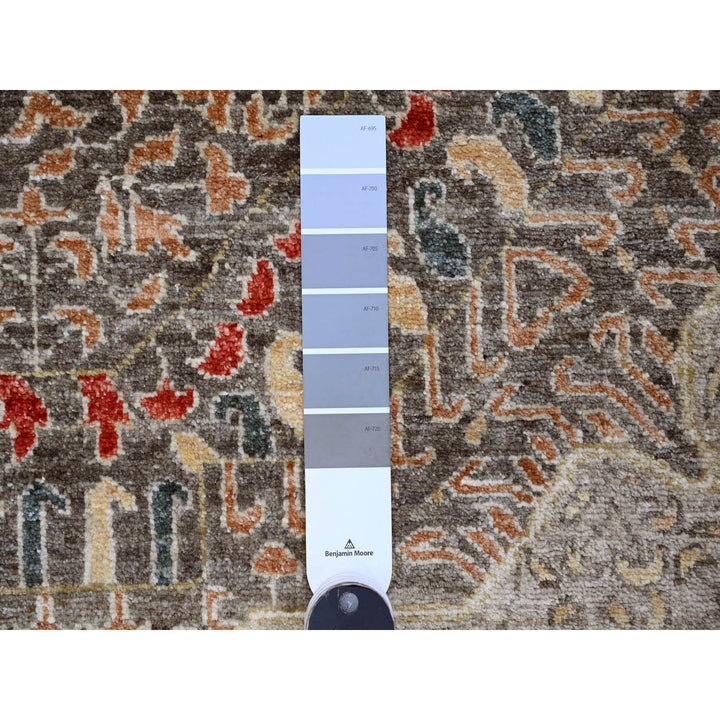 12'2" x 16'0" New Hand Knotted Brown Wool Rectangle Oriental Rug - MOA10220452