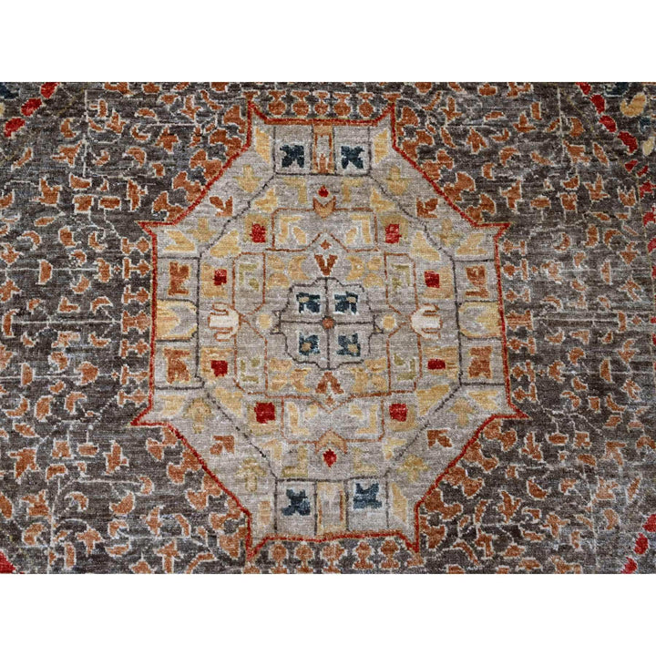 12'2" x 16'0" New Hand Knotted Brown Wool Rectangle Oriental Rug - MOA10220452