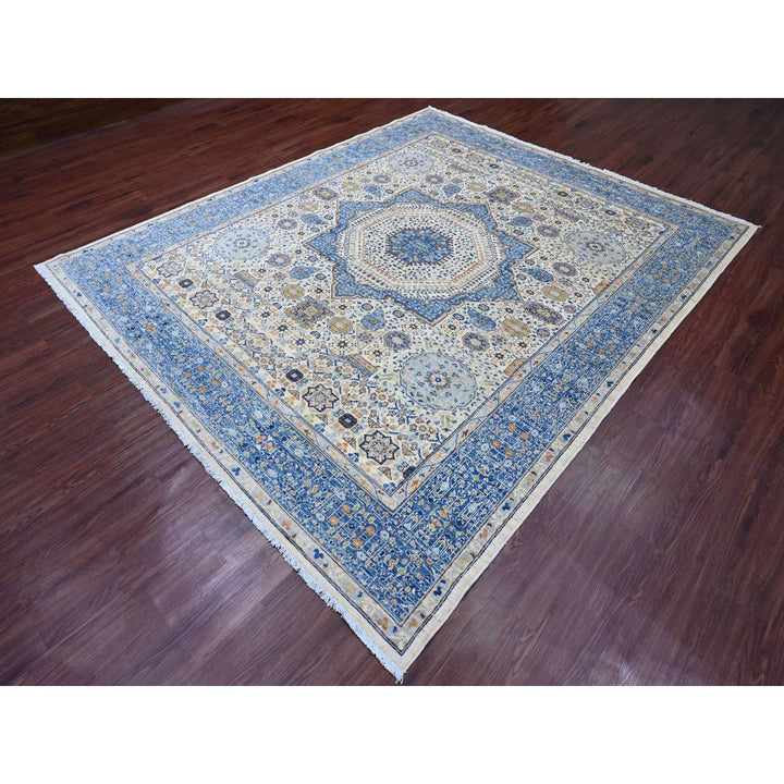 8'1" x 9'8" New Hand Knotted Ivory Wool Rectangle Oriental Rug - MOA10220453