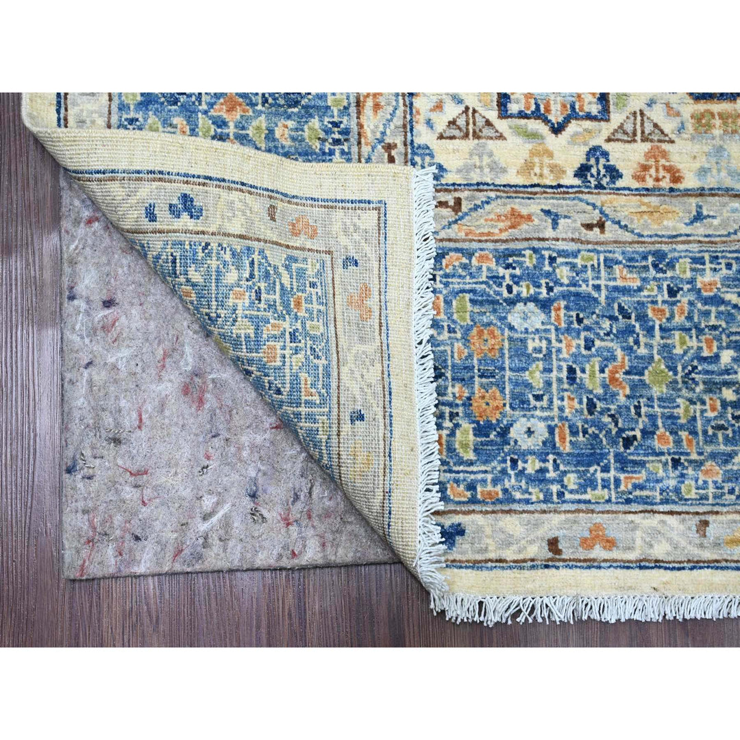 8'1" x 9'8" New Hand Knotted Ivory Wool Rectangle Oriental Rug - MOA10220453